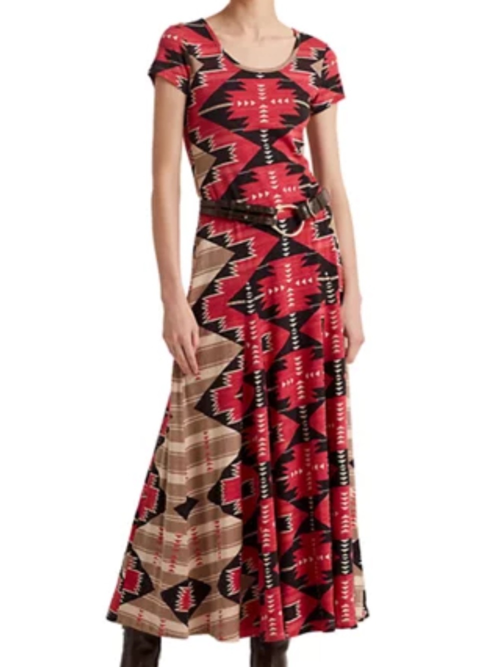 Lauren Ralph Lauren Women S Southwestern-Print Slub Jersey Maxi Dress
